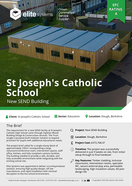 St Joseph's Catholic School Modular SEND Building