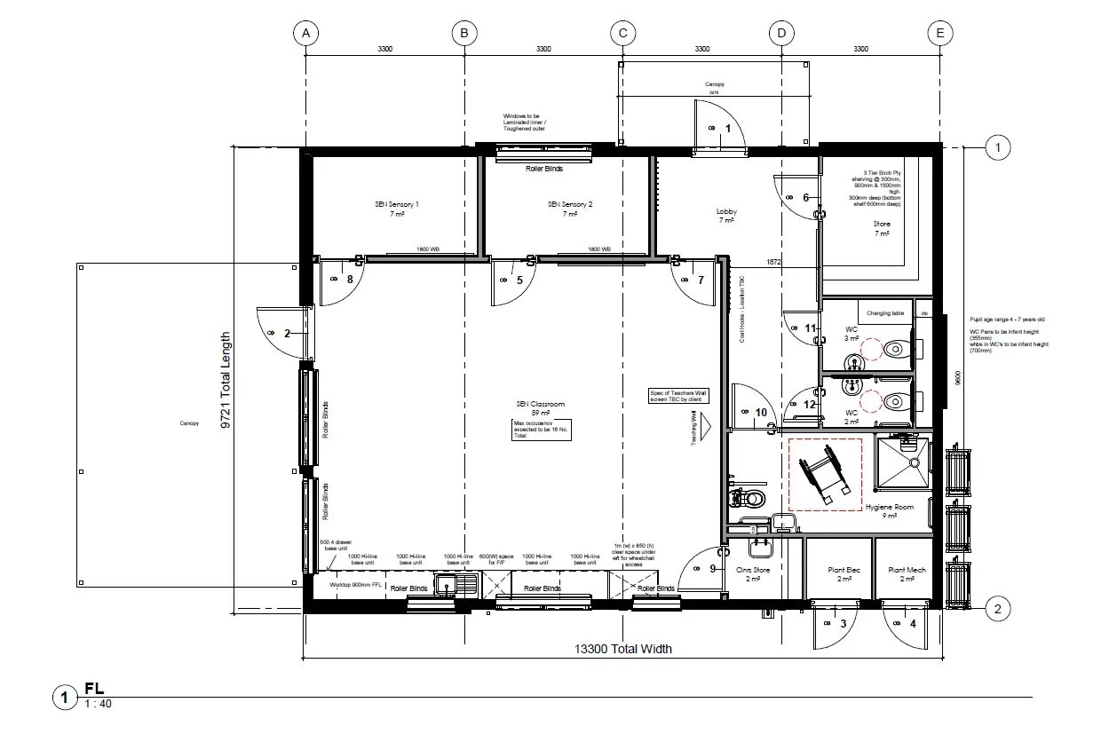 modular SEN classroom floor plan