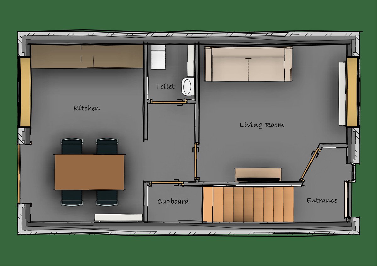Modular housing - Ground floor plan
