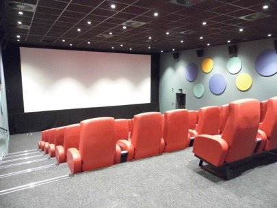modular cinema interior for the errol flynn filmhouse