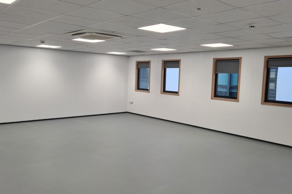 open space in modular lab build