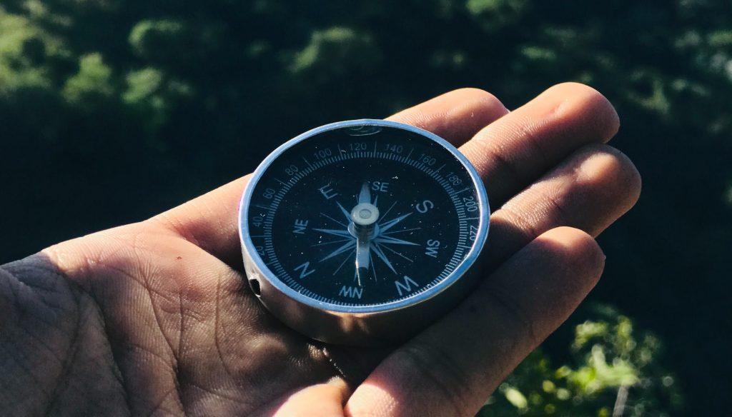 navigating the terrain with a compass